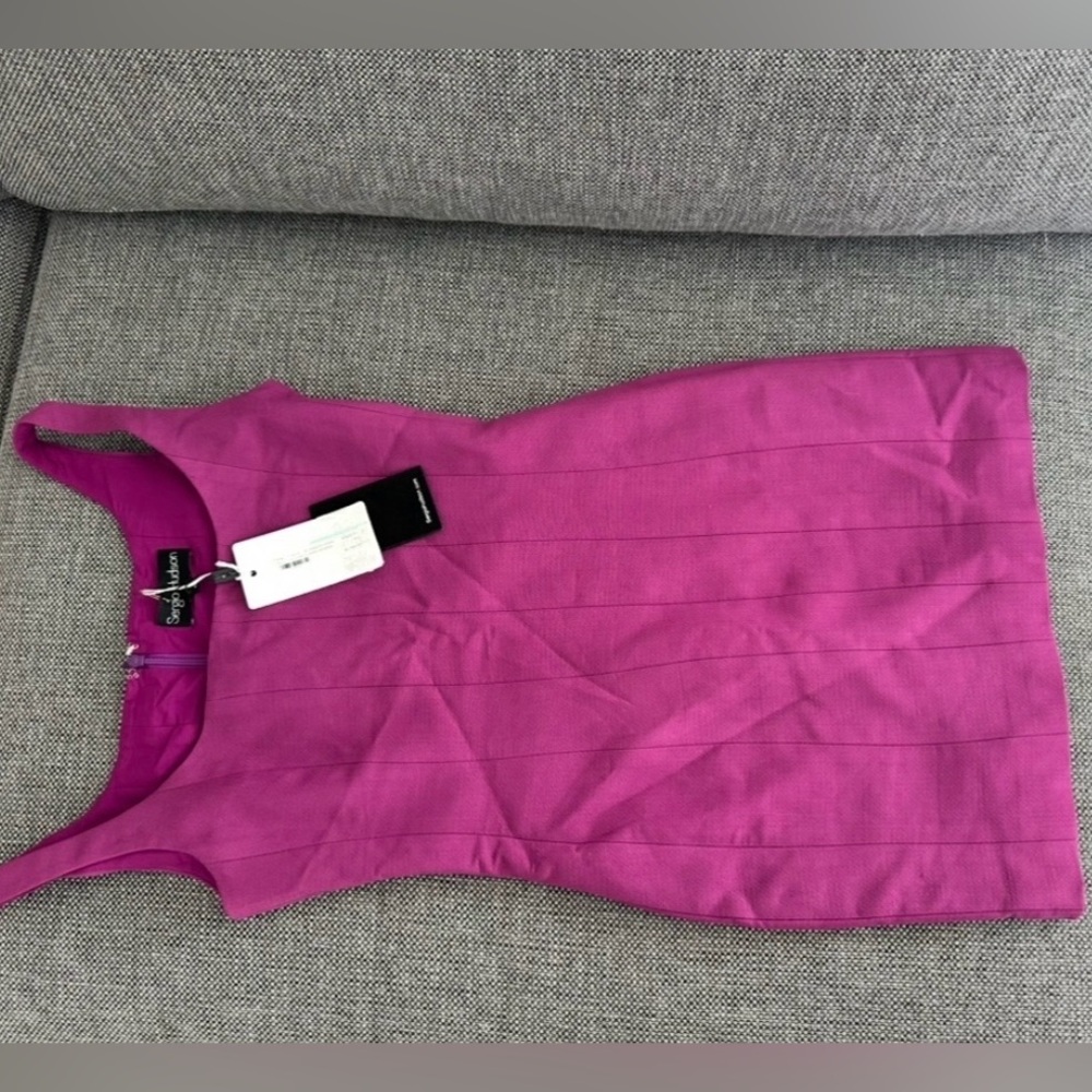 Sergio Hudson sleek vibrant Pink Sleeveless Dress